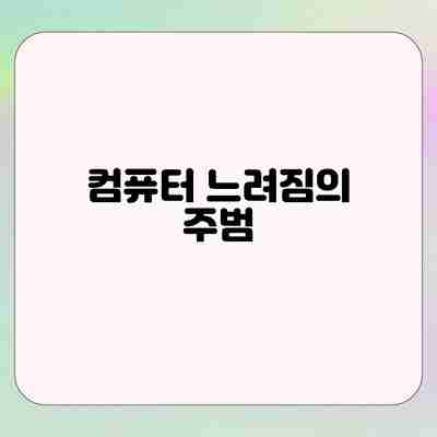 컴퓨터 느려짐의 주범 컴퓨터 느려짐의 주범