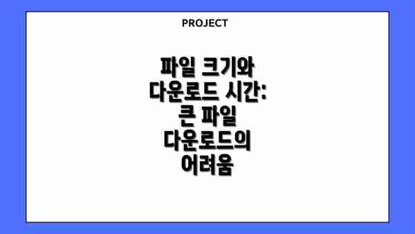 파일 크기와 다운로드 시간:  큰 파일 다운로드의 어려움