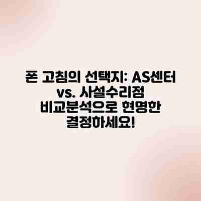 폰 고침의 선택지: AS센터 vs. 사설수리점 비교분석으로 현명한 결정하세요! 폰 고침의 선택지: AS센터 vs. 사설수리점 비교분석으로 현명한 결정하세요!