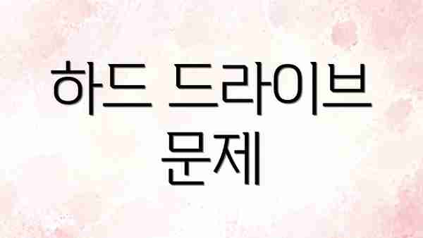 하드 드라이브 문제