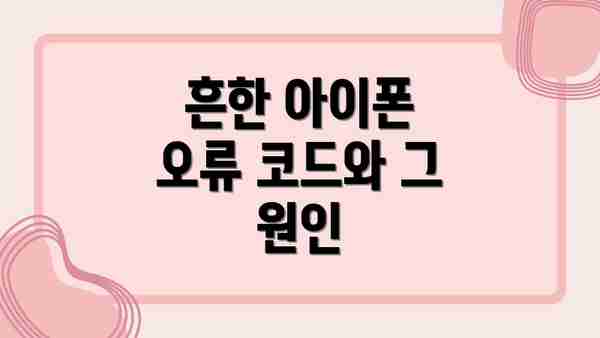 흔한 아이폰 오류 코드와 그 원인