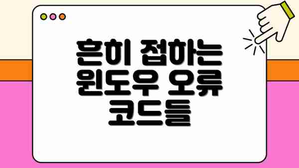 흔히 접하는 윈도우 오류 코드들