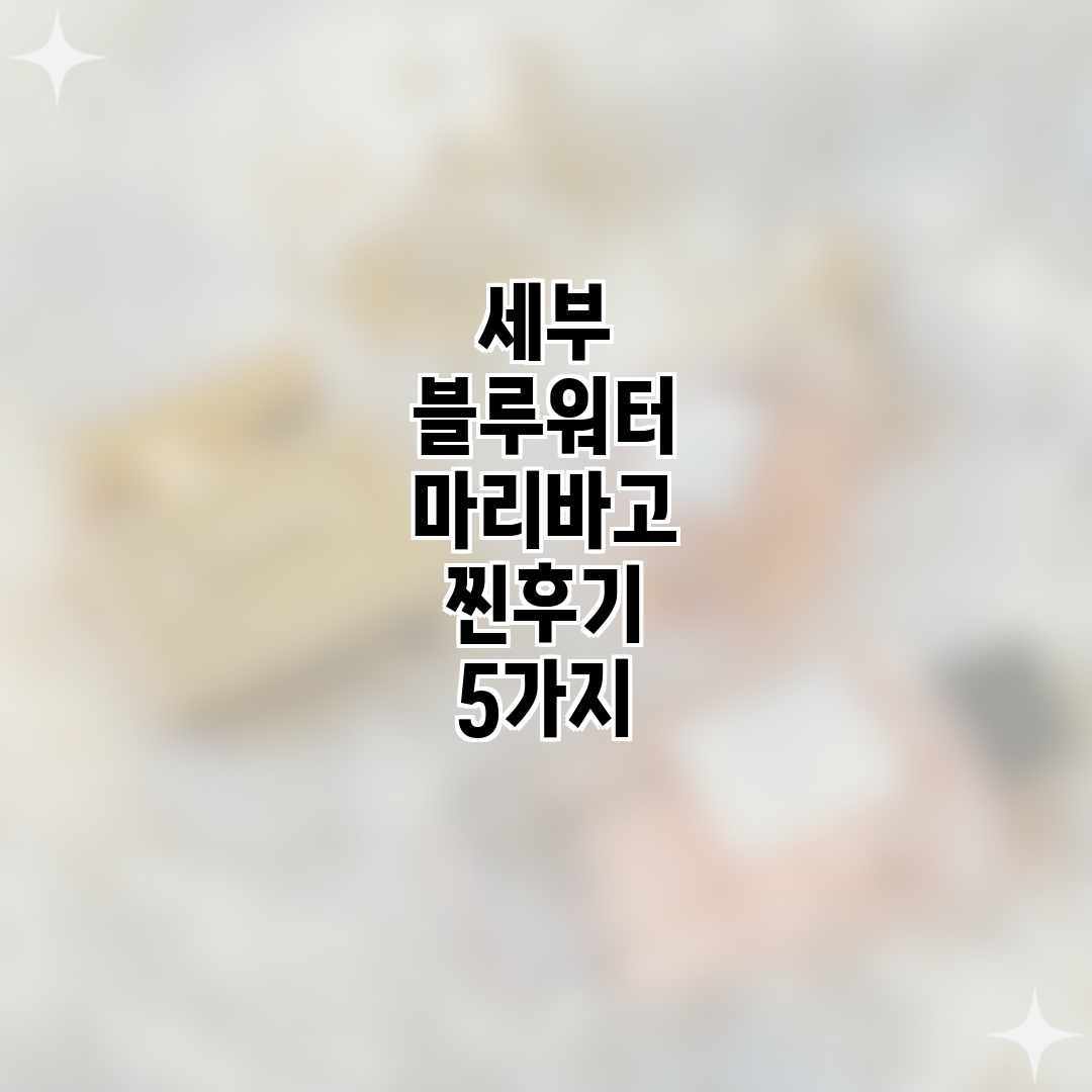 세부 블루워터 마리바고: 찐후기 5가지 세부 블루워터 마리바고: 찐후기 5가지