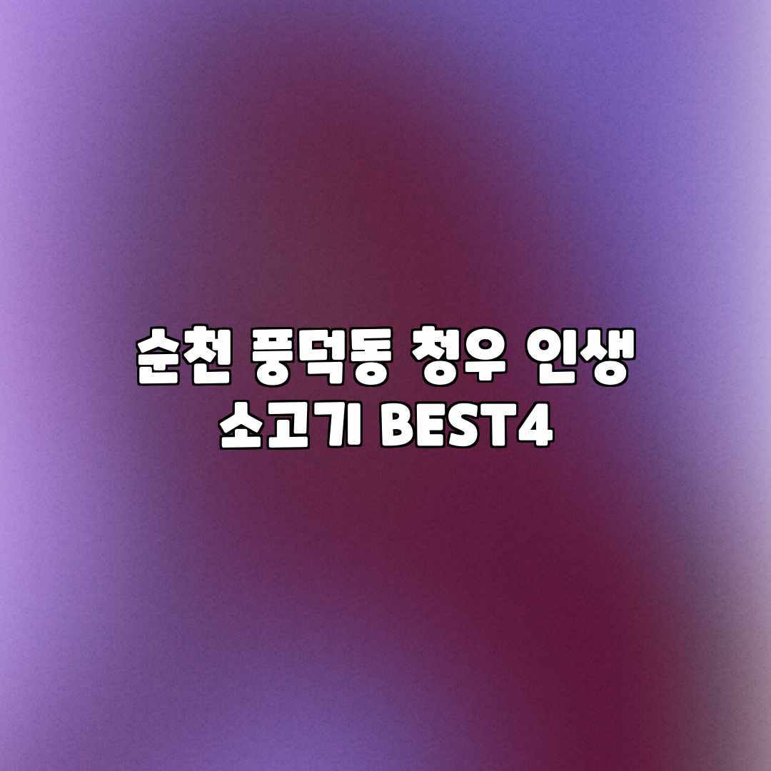 순천 풍덕동 청우: 인생 소고기 BEST4
