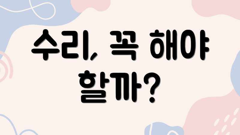 수리, 꼭 해야 할까?
