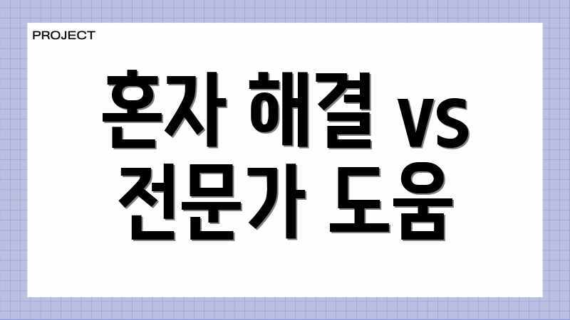 혼자 해결 vs 전문가 도움