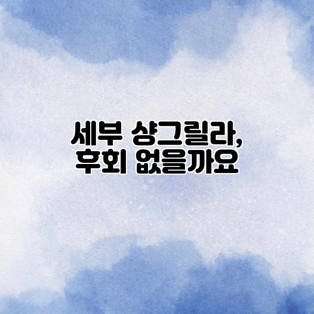 세부 샹그릴라, 후회 없을까요?