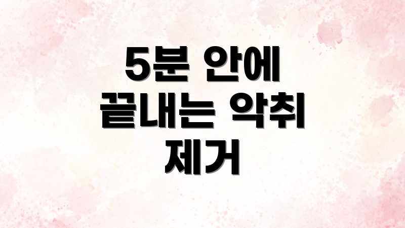 5분 안에 끝내는 악취 제거