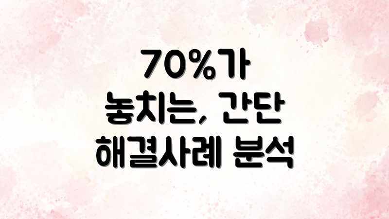 70%가 놓치는, 간단 해결사례 분석