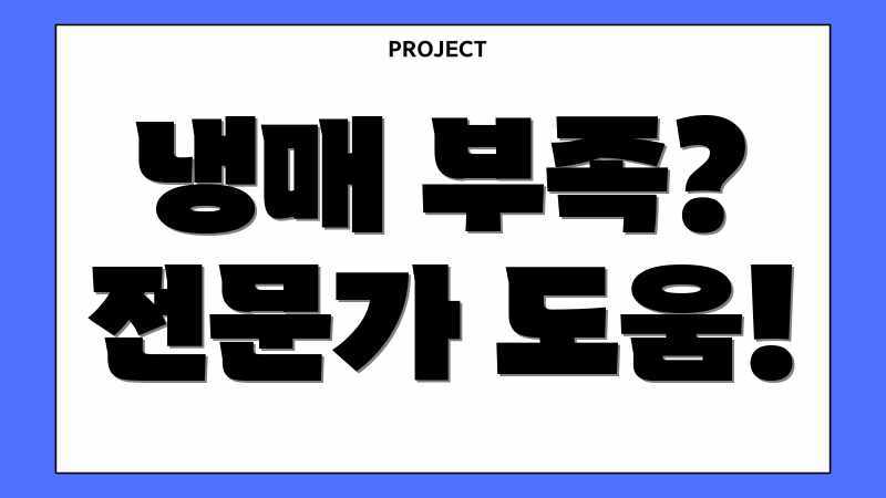 냉매 부족? 전문가 도움!