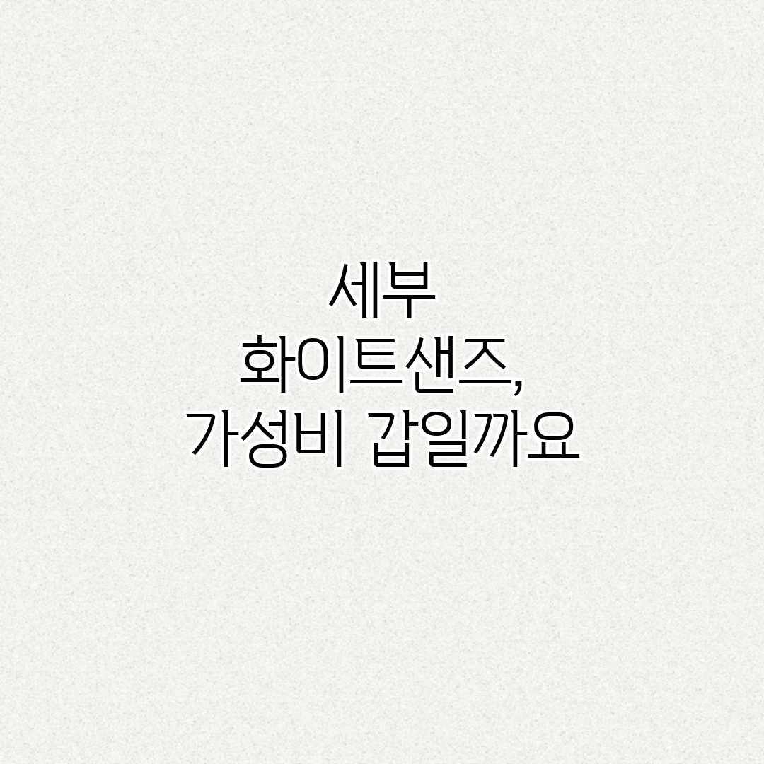 세부 화이트샌즈, 가성비 갑일까요? 세부 화이트샌즈, 가성비 갑일까요?