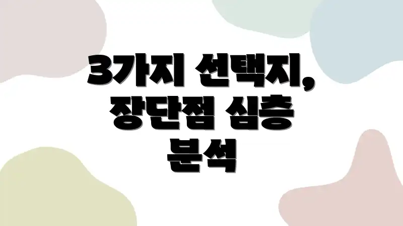 3가지 선택지, 장단점 심층 분석
