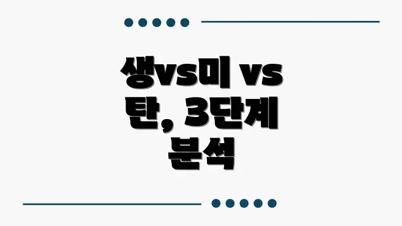 생vs미 vs 탄, 3단계 분석