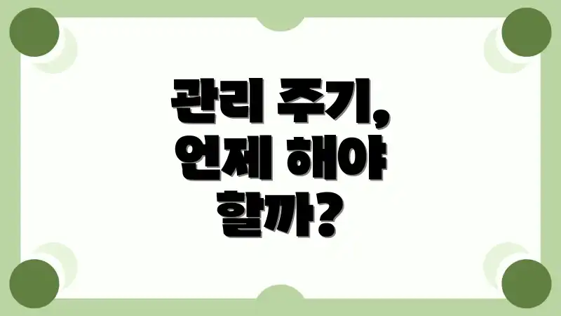 관리 주기, 언제 해야 할까?
