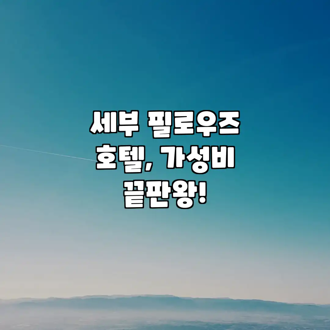 세부 필로우즈 호텔, 가성비 끝판왕! 세부 필로우즈 호텔, 가성비 끝판왕!