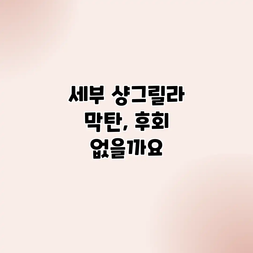 세부 샹그릴라 막탄, 후회 없을까요? 세부 샹그릴라 막탄, 후회 없을까요?