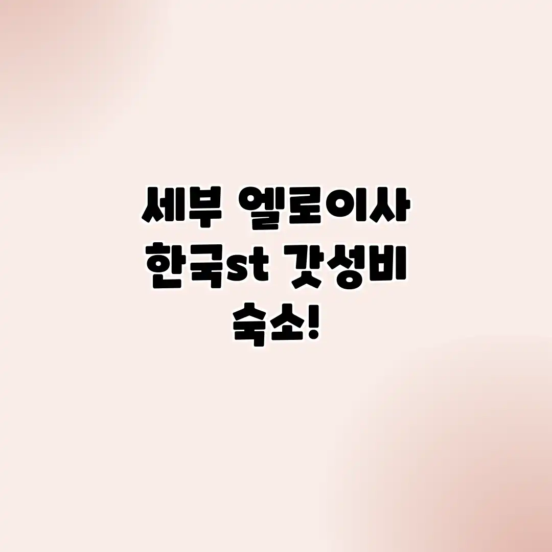 세부 엘로이사: 한국st 갓성비 숙소! 세부 엘로이사: 한국st 갓성비 숙소!