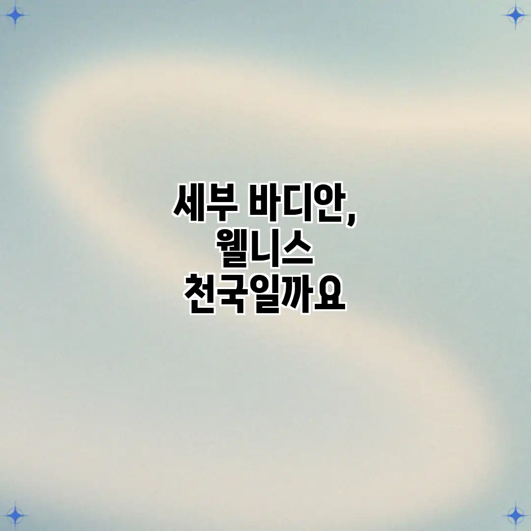 세부 바디안, 웰니스 천국일까요? 세부 바디안, 웰니스 천국일까요?