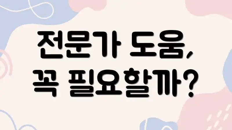 전문가 도움, 꼭 필요할까?