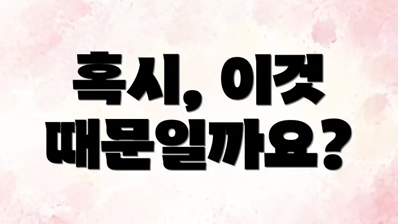 혹시, 이것 때문일까요?