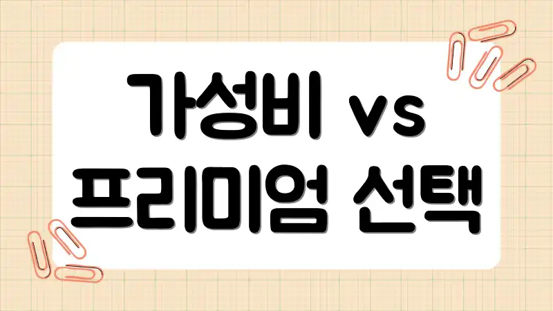 가성비 vs 프리미엄 선택
