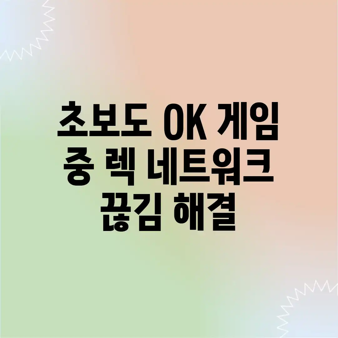 초보도 OK! 게임 중 렉? 네트워크 끊김 해결!