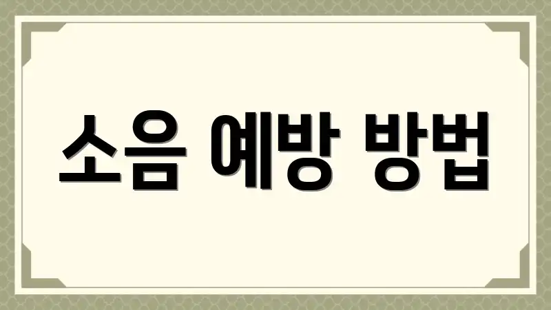 소음 예방 방법