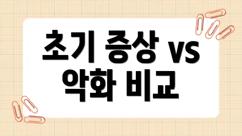 초기 증상 vs 악화 비교