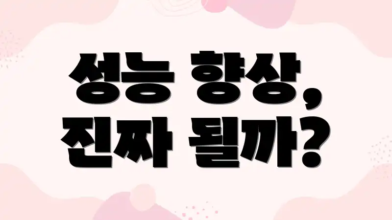 성능 향상, 진짜 될까?