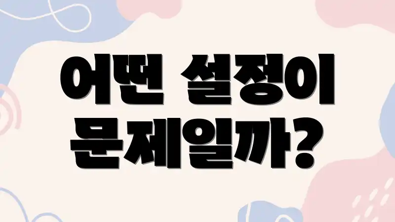 어떤 설정이 문제일까?