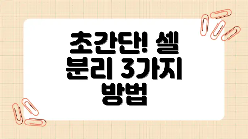 초간단! 셀 분리 3가지 방법