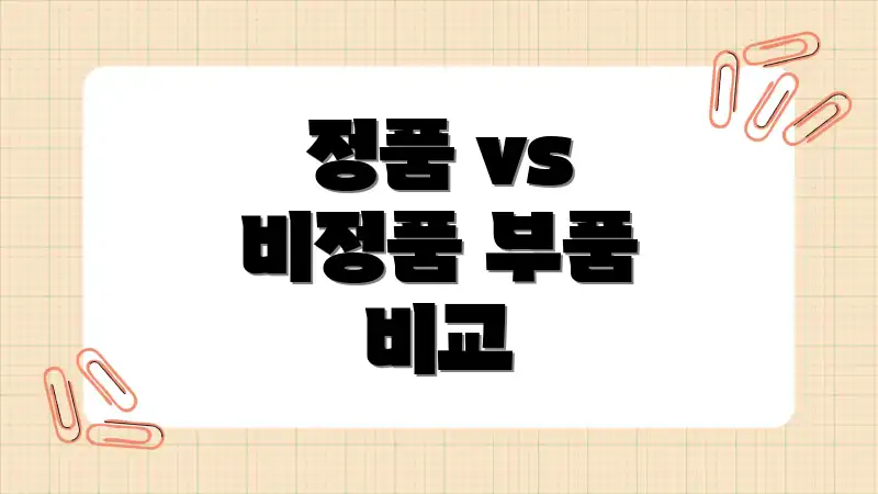 정품 vs 비정품 부품 비교