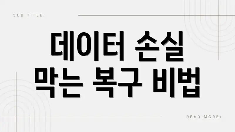데이터 손실 막는 복구 비법