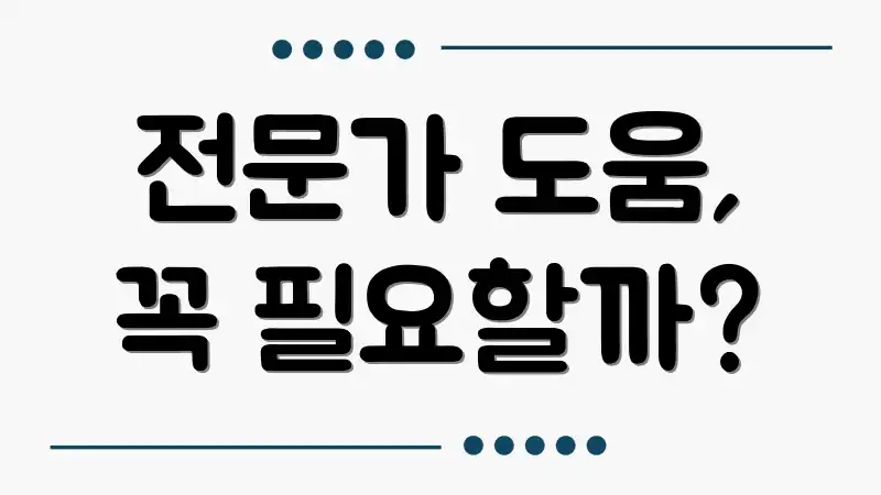 전문가 도움, 꼭 필요할까?