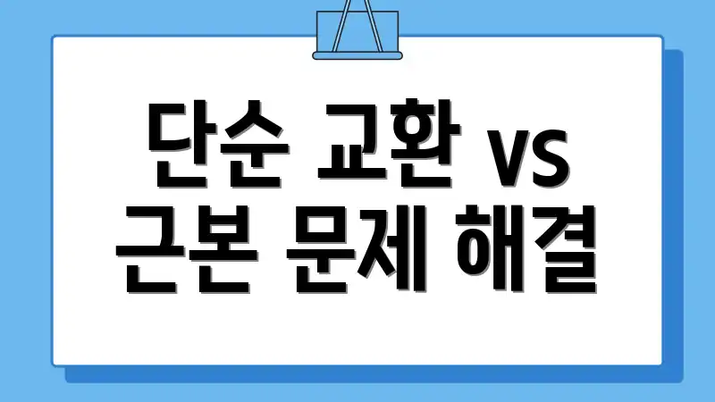 단순 교환 vs 근본 문제 해결