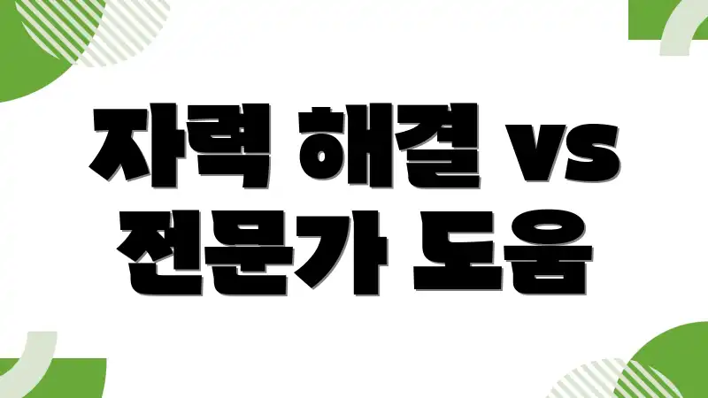 자력 해결 vs 전문가 도움