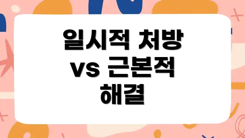 일시적 처방 vs 근본적 해결
