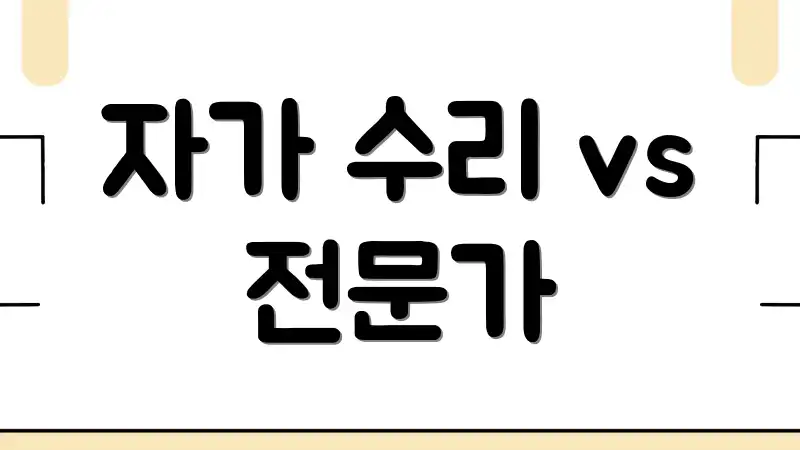 자가 수리 vs 전문가