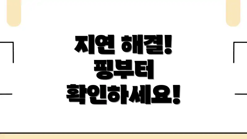 지연 해결! 핑부터 확인하세요!