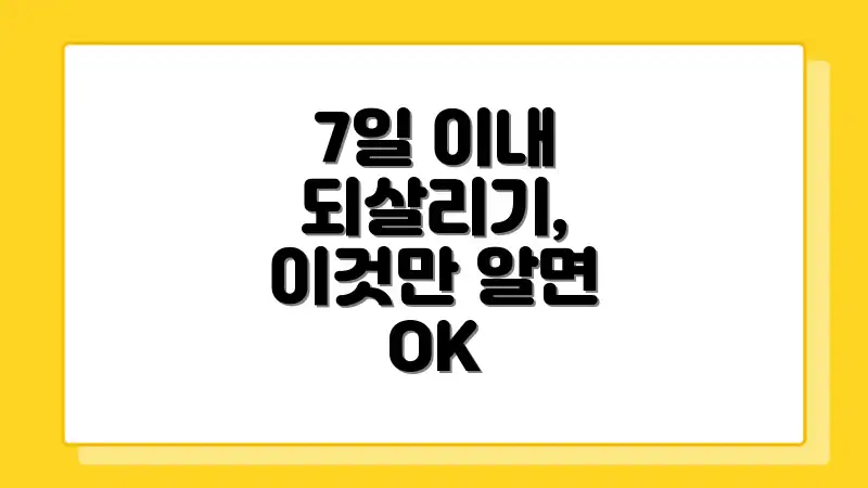7일 이내 되살리기, 이것만 알면 OK