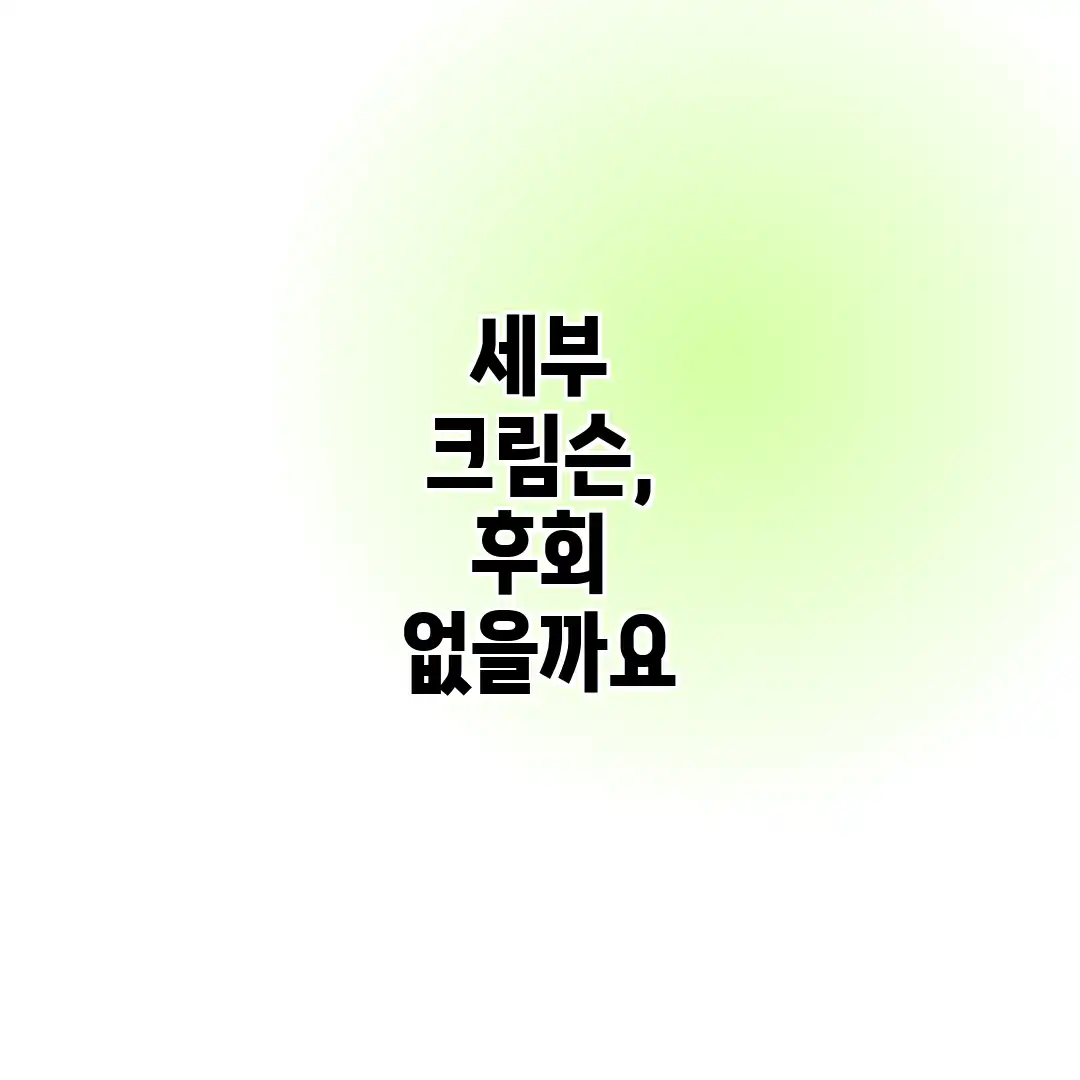 세부 크림슨, 후회 없을까요? 세부 크림슨, 후회 없을까요?