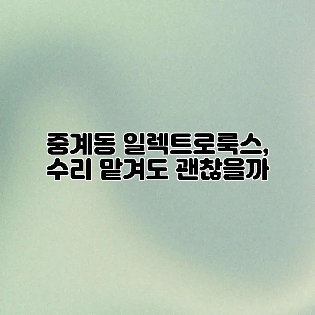 중계동 일렉트로룩스, 수리 맡겨도 괜찮을까?