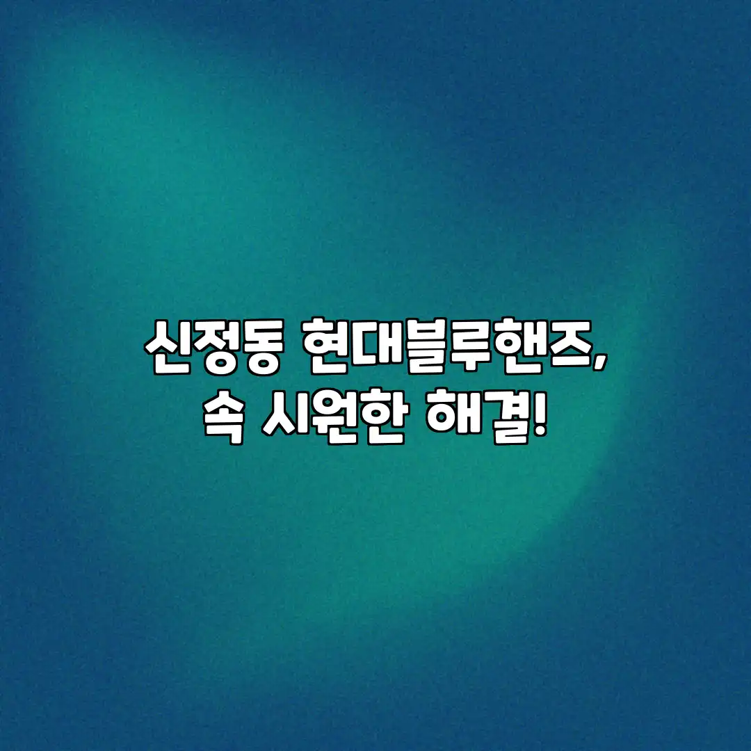 신정동 현대블루핸즈, 속 시원한 해결!