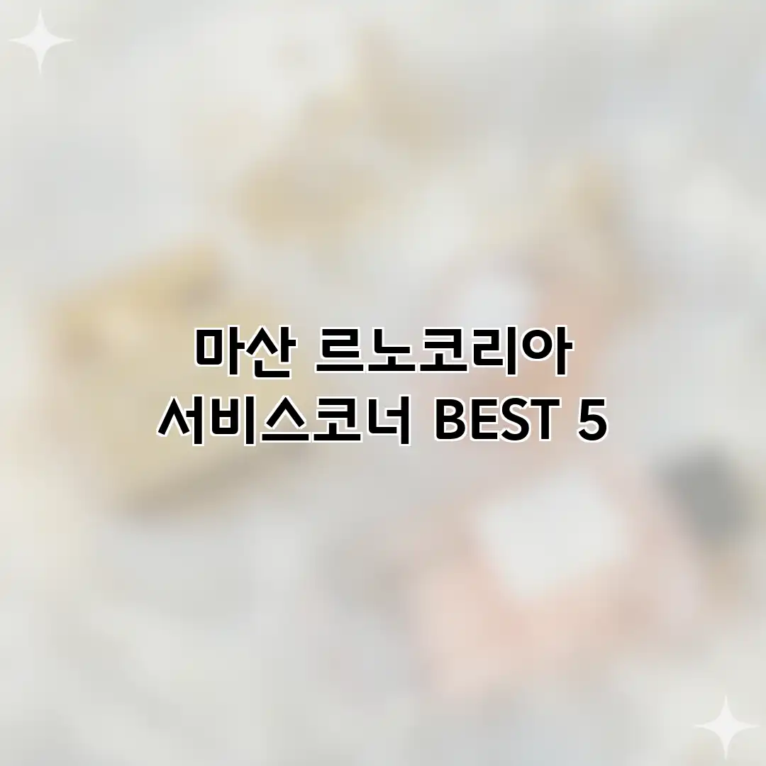 마산 르노코리아 서비스코너 BEST 5