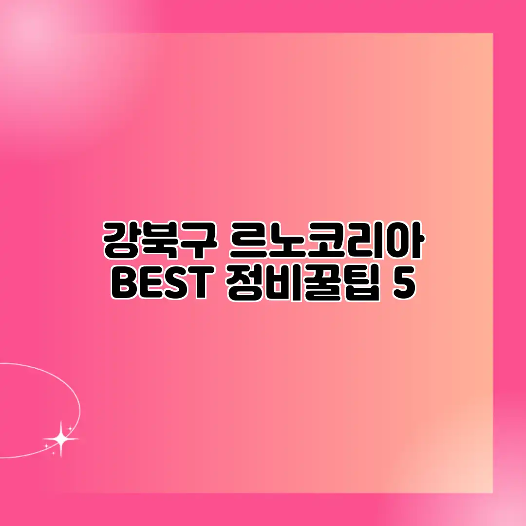 강북구 르노코리아 BEST 정비꿀팁 5