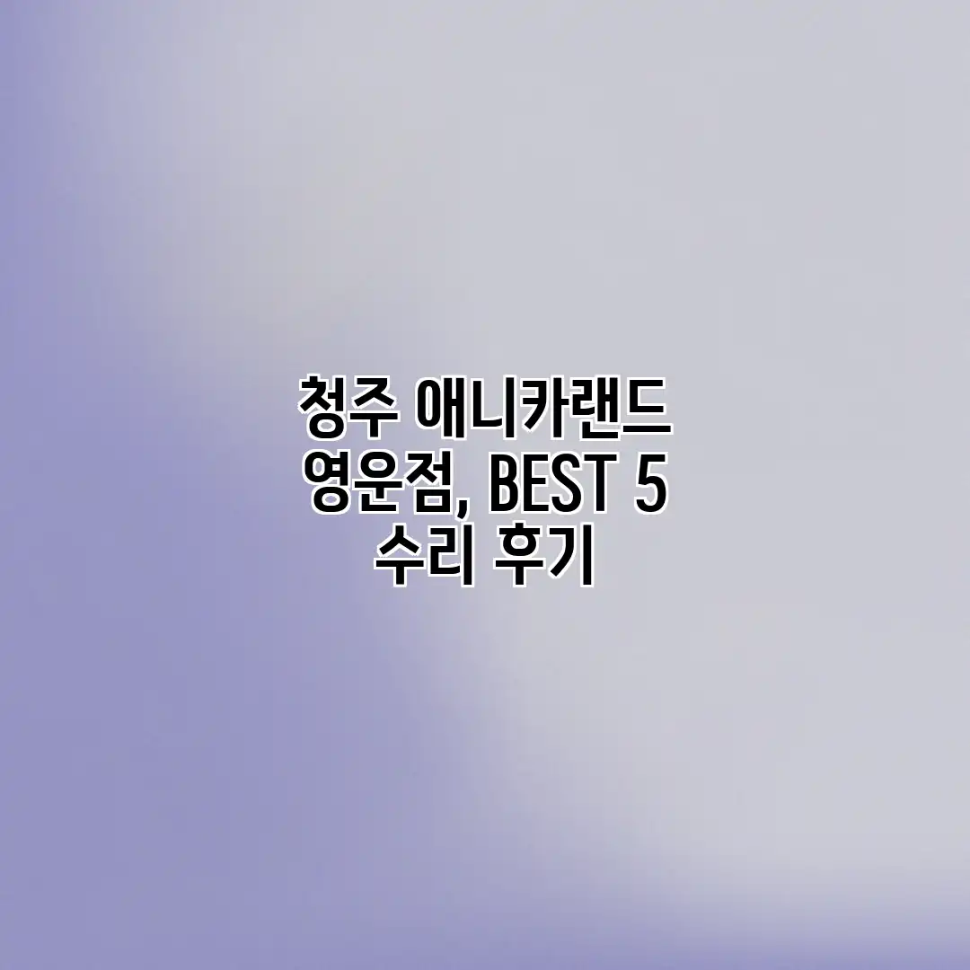 청주 애니카랜드 영운점, BEST 5 수리 후기