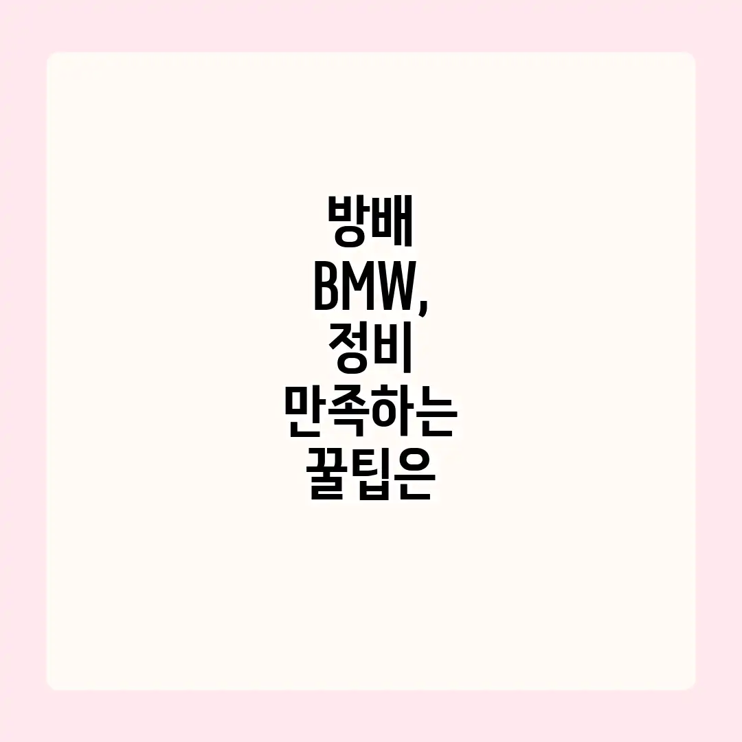 방배 BMW, 정비 만족하는 꿀팁은?