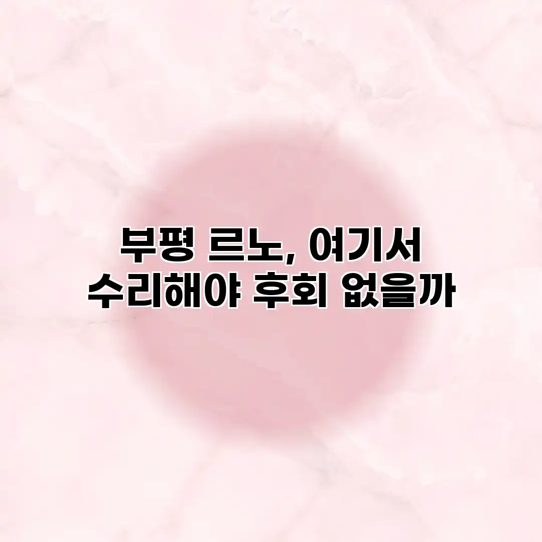 부평 르노, 여기서 수리해야 후회 없을까?