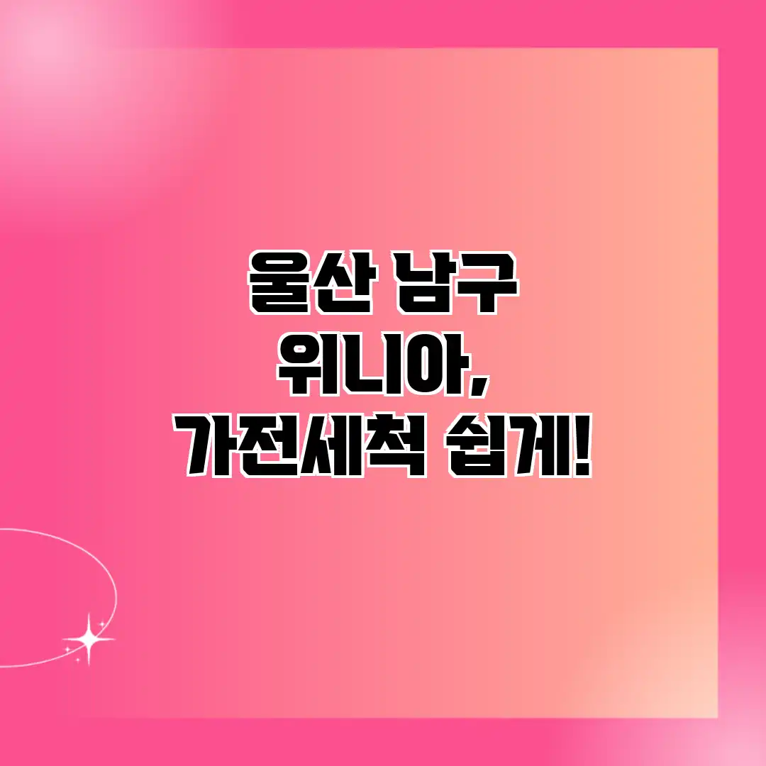 울산 남구 위니아, 가전세척 쉽게!