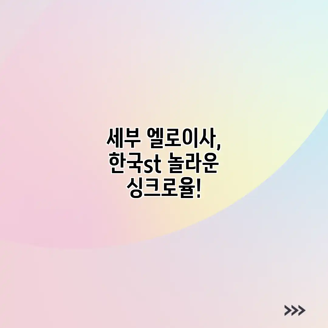 세부 엘로이사, 한국st 놀라운 싱크로율!